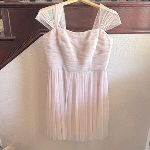 White by Vera Wang Womens Size 10 Pink Mesh Midi Semi-Formal Dress Wedding Party